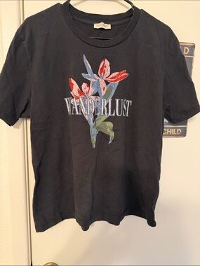 Wanderlust Floral Graphic Tee - Black